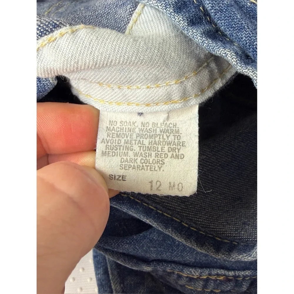 Vintage 90s OshKosh B'Gosh Denim Overalls 12M Made USA Baby